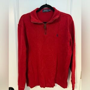 Polo men’s pull over quarter zip sweater